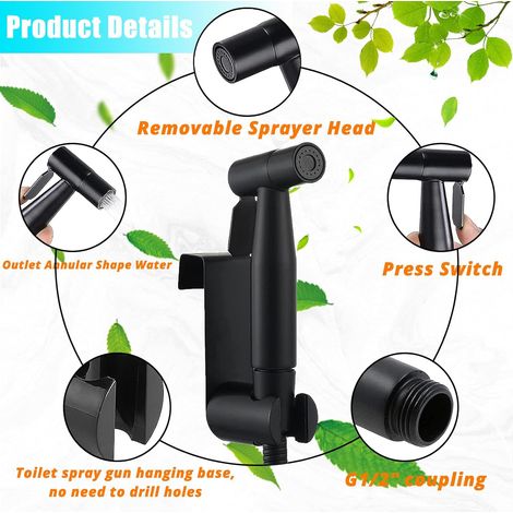Kit bidet in acciaio inox con doccetta e tubo flessibile antideflagrante da 1,5 m - Ideale per bagni e cucine - ALTRO (1/3)