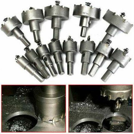 Hole Saw and Drill Bit, 13pcs Versailles Hole Saw Set, Hole Saw Drill Bit, 16mm 53mm Stainless Steel Hole Saw Drill Bit Tct Tungsten Carbide Metal Drill Bits Who Tools (1/4)