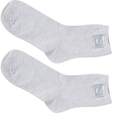 Chaussettes de massage conductrices en fibres d'argent, double face cuir PU, électrodes antidouleur pour thérapie TENS. (1/5)