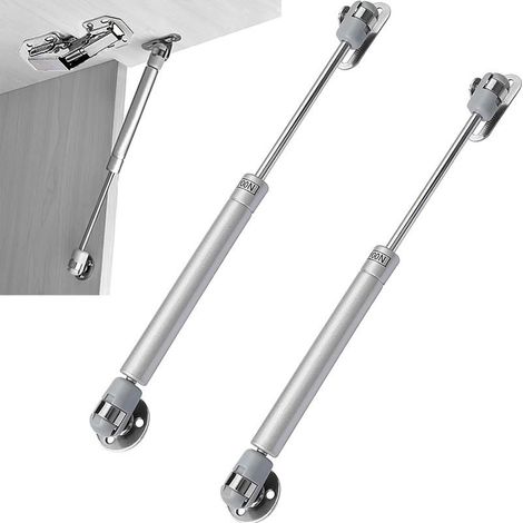 Vérin à Gaz,Charnière Porte Placard,100N Amortisseurs à Gaz et 90° Charniere Invisible Placard set,pour portes de placard,portes en bois,portes à lamelles en bois,armoires (2Vérin à Gaz) (1/5)