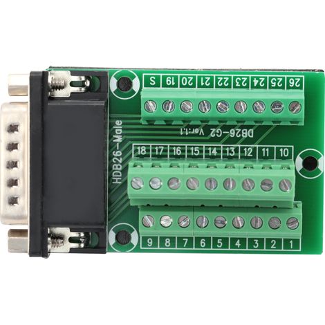 DB26 DB26-G2-01 Male Adapter to PCB Terminal Signals Module Breakout Board Connector