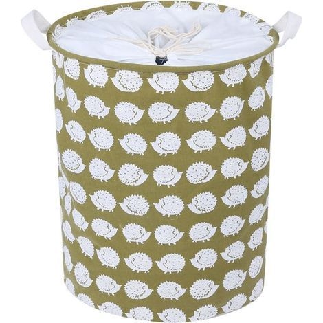 Waterproof foldable cotton laundry basket - Hedgehog - 34x34x40 cm (1/5)
