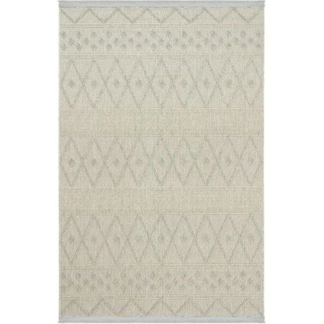Tapis gris motifs losanges – franges, 120x180 cm ISTANBUL (1/5)