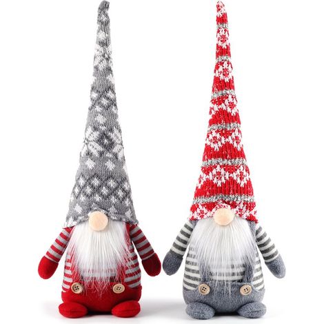 MINKUROW Muñeca De Navidad Sueca, Muñeca De Navidad Sueca, 2 Piezas Papá Noel Sueco, Muñeca De Navidad Hecha A Mano Sin Rostro, Decoración De Gnomo De Navidad, Elfo De Navidad Escandinavo, Adornos De  (1/5)