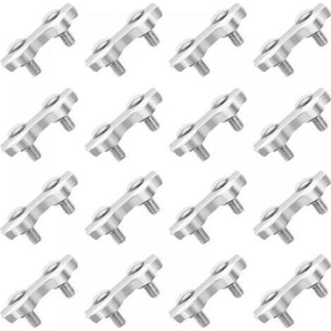 M2 Pince de Cable 18 Pcs ble Serre Cables Inox en Acier Inoxydable pour Filin Cable Inox pour 2MM Pince à Cable en Acier Inoxydable