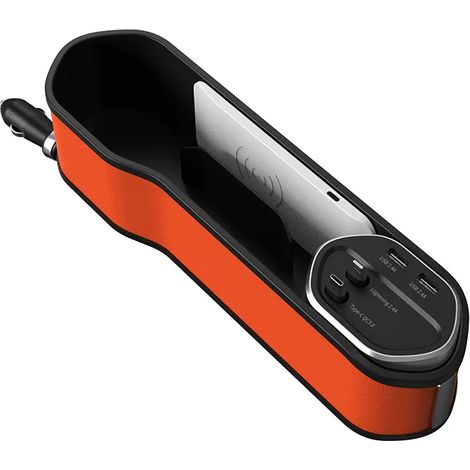 (Recharge sans fil 1) Boîte de rangement pour l'espace entre les sièges de voiture avec charge ultra-rapide, organisateur, boîte de remplissage pour les interstices des sièges, chargeur sans fil, acce (1/5)