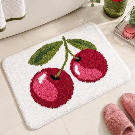 Tapis Coloré pour Salle De Bain, Modèle Fruits, Tapis Doux Et Absorbant, Antidérapant pour Douche, Lavable, Tapis D'entrée De Salle De Bain 40  60cm (1/5)