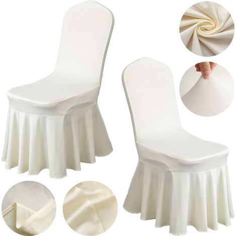 Lot de deux housses de chaise élastiques épaisses, 290 g, couleur unie, réutilisables, adaptées aux mariages, banquets et fêtes de restaurant. (1/5)