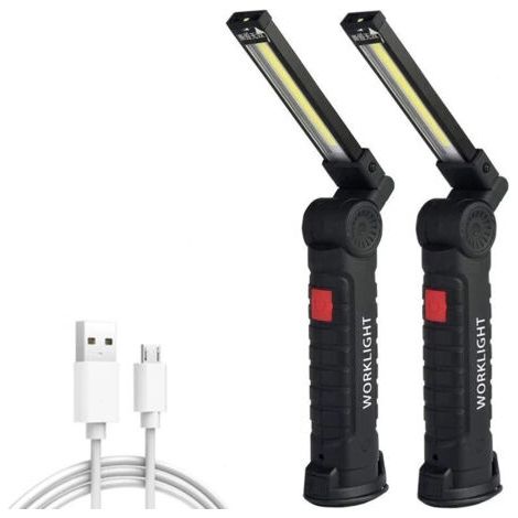 wiederaufladbare LED-Arbeitsleuchten mit Magnetfuß, 360°-Drehung, vielseitige Beleuchtung für Reparaturen, Außeneinsatz, Weihnachtsgeschenke, Geschenke für Männer (groß) (1/5)