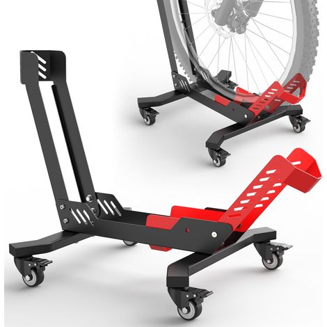 Support Vélo au Sol avec Roulettes pour Roues 24 à 29 Pouces – Stationnement Intérieur et Extérieur (1/5)