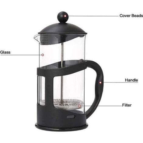 CafetièRe et ThéIèRe French Press, Piston à Café, 20 Oz (600 Ml), Noir (1/4)