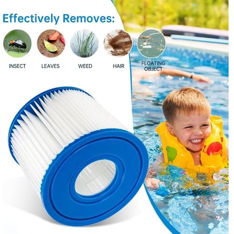 Kompatible Poolfilterkartusche für Best-Way 58381 Filterpumpe, für Lay-Z-Spa Miami Vegas Palm Springs Paris Whirlpoolfilter (6er-Pack) (1/5)