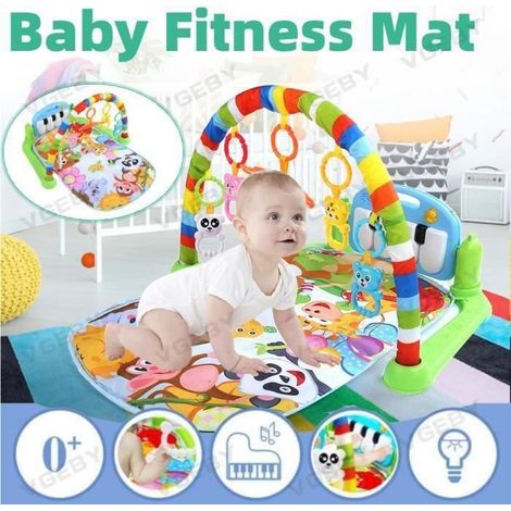 TAPIS D\'EVEIL avec Musique pédale de piano Jouet Cadre de fitness Tapis de Jeu Musical et Évolutif (1/4)