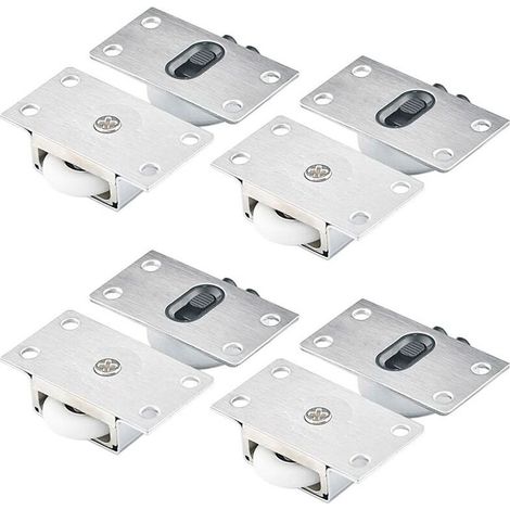 4 Paires Roues à Rouleaux pour Armoire Roues à Rouleaux pour Porte Coulissante Roulettes Placard Coulissant Galet de Armoire Porte Galet de Roulement-INHHUB (1/5)