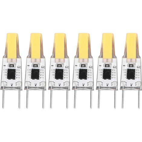 Lampadina LED COB G8 da 3W, dimmerabile a 360 gradi, a risparmio energetico, 50.000 ore, per installazione a soffitto/parete, 100-130V, luce bianca calda, 6 pezzi (1/5)