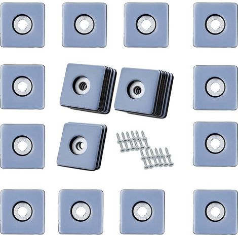 Lot de 24 Patins en TéFlon Autocollants, 25 X 25 Mm, Robustes en TéFlon, Patins pour Meubles, Tapis, Surface Coulissante en Ptfe pour un DéPlacement Facile des Meubles Lourds, Tapis (1/5)