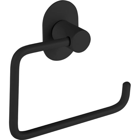 Portarrollos de papel higiénico para inodoro, de pared, autoadhesivo, para atornillar, color negro