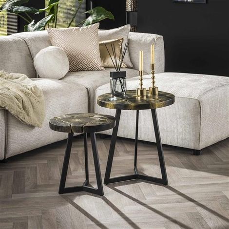 Industrial Coffee Tables Noir Set of 2 (1/5)