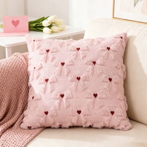 Housse De Coussin - Broderie Motif Nœud Papillon - 45 x 45 cm - Décor Festif Pour Salon Et Chambre - 1 Pièce (1/5)