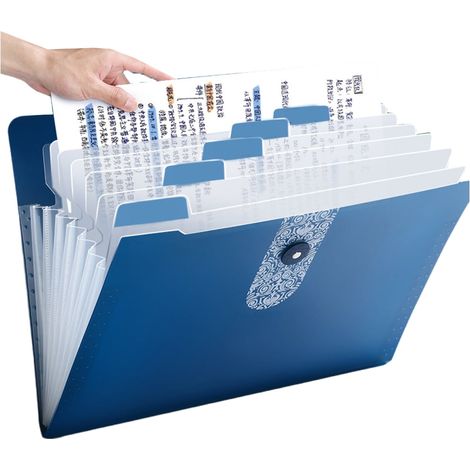1 carpeta expandible, 12 bolsillos, plástico impermeable, tamaño carta, oficina/escuela (1/5)