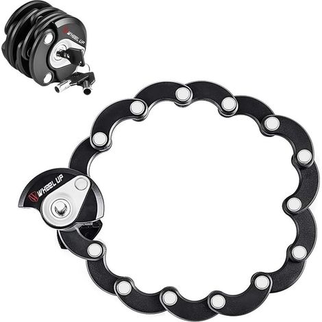 Antivol de vélo, Serrure de Vélo Portable Pliant Cadenas de vélo antivol de vélo en Acier allié antivol avec clés et Support de Verrouillage Correspondant pour Adolescents et Adultes (1/4)