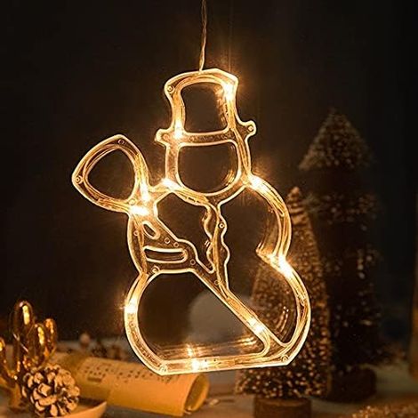Lustre LED von Noël Barley mit LED-Leuchten, Farbwechsel, Festdekoration für Fenster (Bonhomme de Neige) (1/3)