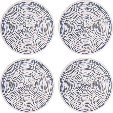 Sous-Verre En Pierre Céramique - Absorbant Humidité Avec Base Liège - Protection Meubles Salon Cuisine - Lot De 4 (1/5)