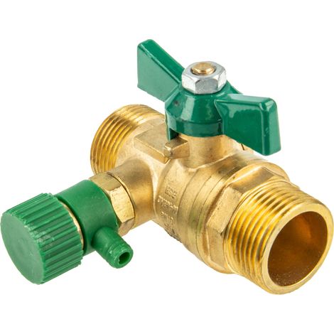 UNIWATER System Kugelhahn mit Entleerung und Flügelgriff 1439, DVGW beidseitig 3/4 Zoll AG (DN 15) (1/5)