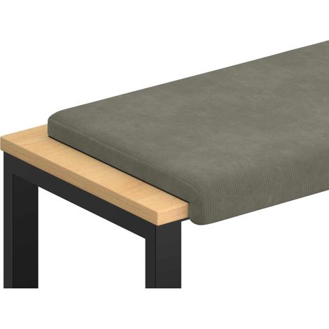 Coussin de banc velours côtelé Gris clair Profondeur 35 cm vidaXL (1/5)