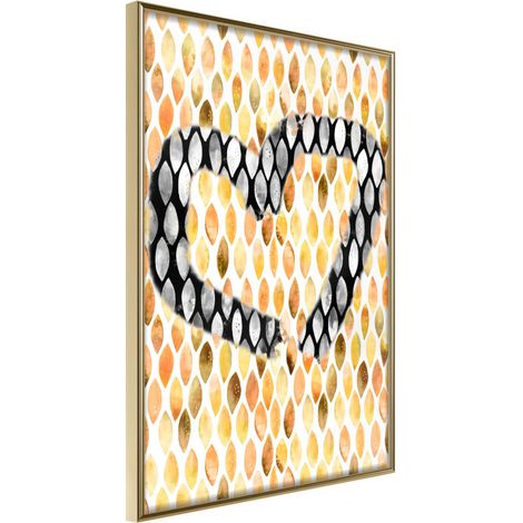Affiche Murale Encadrée "I Love Oranges" 21 x 30 cm Or