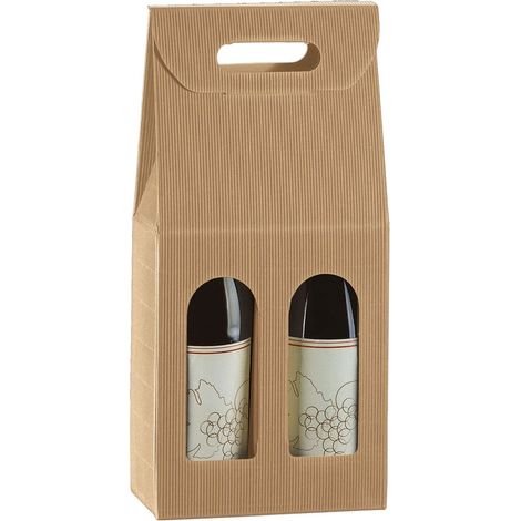 1PZ SCATOLA PORTABOTTIGLIE IN CARTONE per 3 bottiglie - cm 24 x 8 x h.48