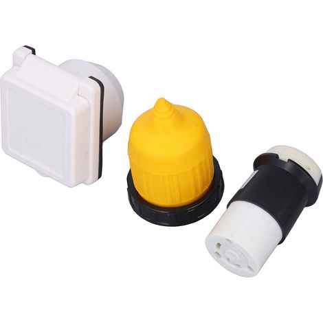 Kit de connecteur femelle à verrouillage par rotation pour entrée d'alimentation 125 V 30 A avec capuchon de protection étanche (1/5)