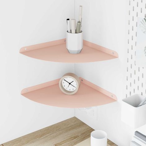 Estante flotante con estante 2 pcs Rosa 30 x 30 x 2 cm