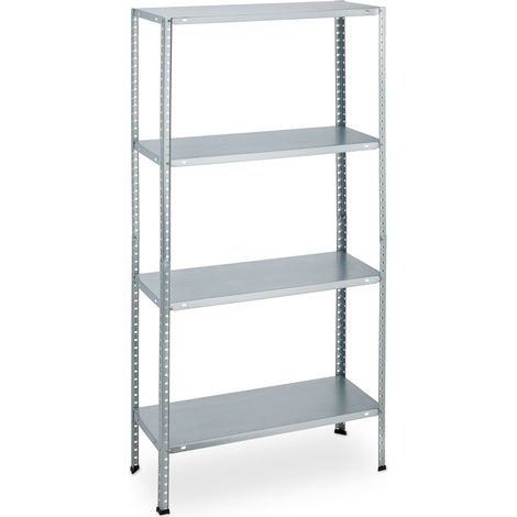 Set di 2 scaffali portaoggetti per carichi pesanti regolabili a 4 livelli lavanderia garage 90 x 40 x 180 cm in acciaio zincato 130012608