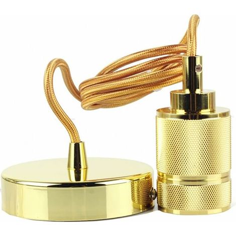 E27-Metallfassung für Pendelleuchten, 150 cm lange Retro-Hängeleuchte mit Kupferkette, Messingfarbe, DIY-Lampenfassung, Zubehör für Pendelleuchten