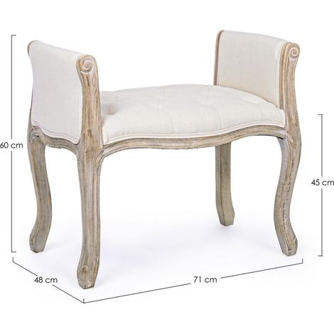 Set 2 Panche Legno Bianco Stile Rustico da Interno - GRETA (1/5)