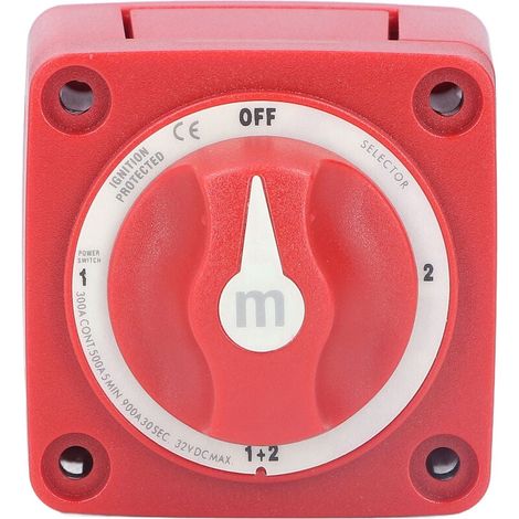 Commutateur de batterie 300A 360 ° rotatif 4 positions sélecteur de commutateur de batterie IP66 étanche pour Yachts RVs voitures modifiées (1/5)