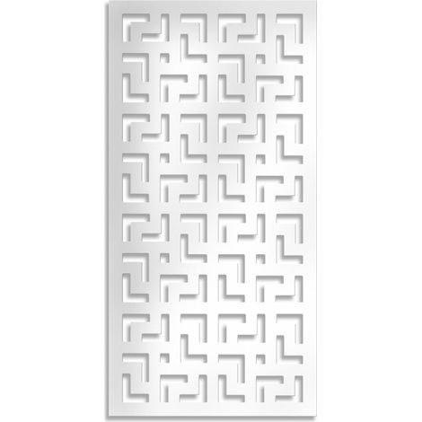 LABYRINTH - L - Panneau ajouré en PVC - Brise-soleil - Couleur : blanc - Dimension : 73x148 cm