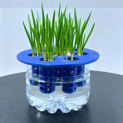 2 pots de plantes hydroponiques DIY pour jardinage domestique, moule de plantation imprimé en 3D, kit de culture sans terre pour ail, oignon vert, herbes de cuisine, vert (1/5)