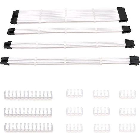 Kit de câble d'extension gainé 18AWG 24 broches pour carte mère, 8 broches pour processeur, PCIe et alimentation PC (1/5)