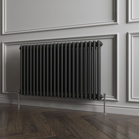 Biubiubath Traditional Cast Iron Style Radiator Horizontal 2 Column Black 600x1010mm