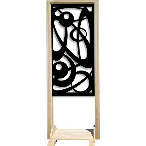 INTERSTELLAR - Separè - Paravento modulabile - 70x190cm - in Legno e PVC Nero (1/3)
