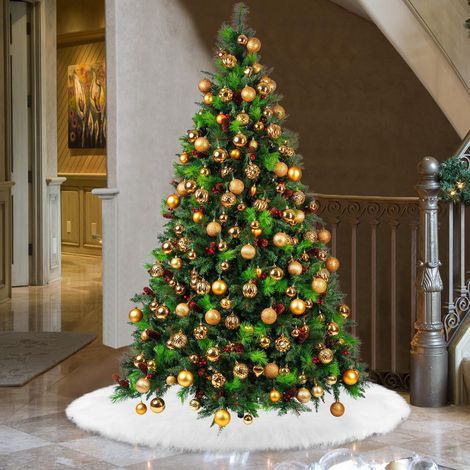 Weihnachtsbaumdecke – Weiße Tischdecke – Weihnachtsdekoration – 122 cm – 1 Stück (1/5)