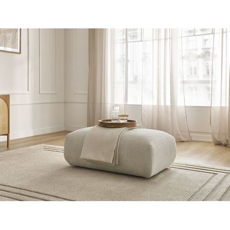 BOBOCHIC - Petit pouf pour canapé modulable SIRIUS tissu texturé Beige (1/5)