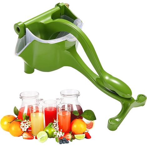 Presse-agrumes manuel portable pour citrons, oranges, agrumes et grenades, presse-agrumes portatif grande capacité pour noix et citrons verts, ustensile de cuisine, vert vif (1/5)