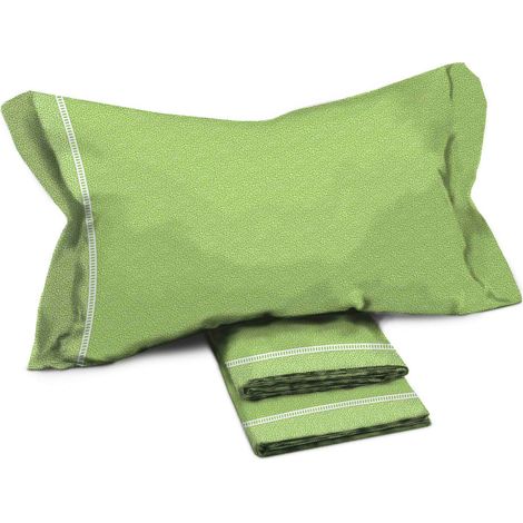 Lenzuola Matrimoniali Cotone Completo MAXI Tex Family - Design Moderno 'Time' Colore Verde