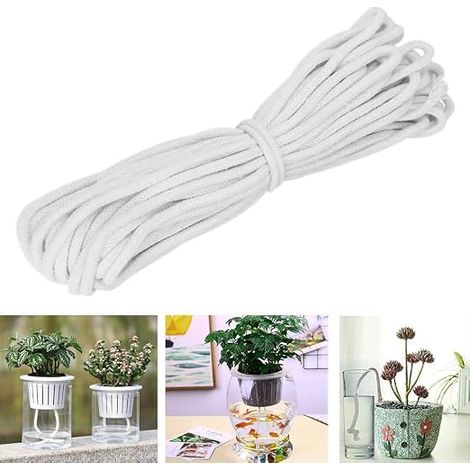 Automatic Plant Irrigation System, 20M Wick Rope Strong Water Absorption Self Watering Wick for Gardens, Baskets, Pots, Plants