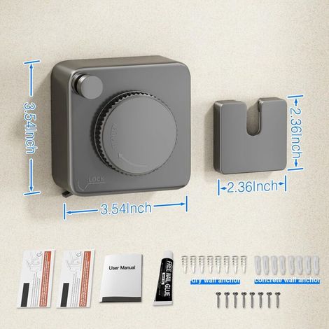 Tendedero extensible de pared con cuerda de acero inoxidable SUS304 de 4,2 m, tendedero resistente para interiores y exteriores, capacidad de 18 kg (gris) (1/4)