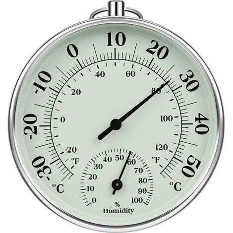 10-cm-Thermometer für Innen und Außen – Messbereich -30 °C bis 50 °C – Genauigkeit ±1 °C – Gut lesbares Display für Zuhause und Büro