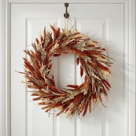 Autumnal Dried Auburn Wheat Grass Wreath (1/2)